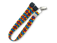 Cordão autismo para crachás 85cm c/ Trava de Segurança + Clips Jacaré